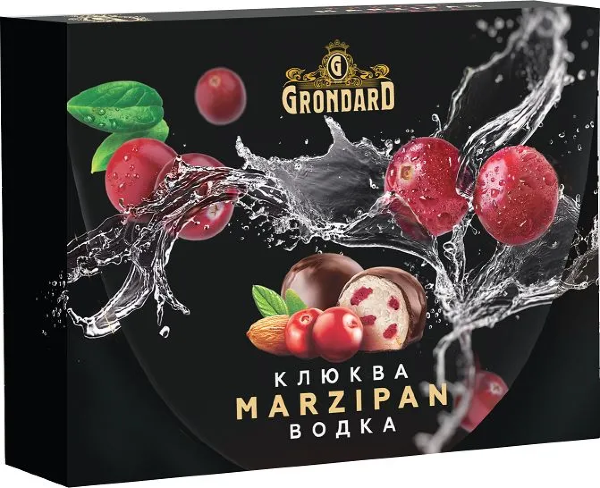 №1 TM Grondard       (10186) Конфеты глазированные Марципановые Клюква и Водка, 98г  в Октябрьске