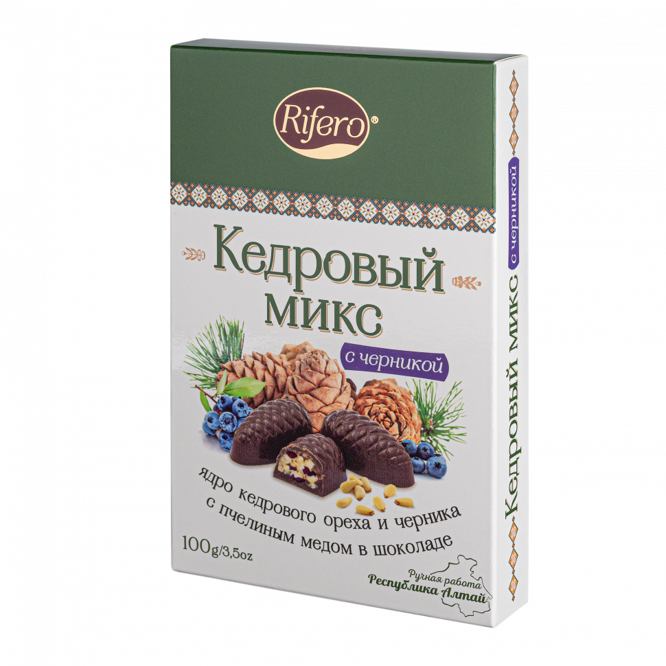  Риф и ко Конфеты "Кедровый микс ЧЕРНИКА" 100г       в Октябрьске
