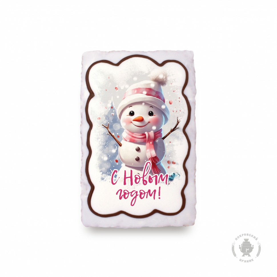  Пряник 130г новогодний Снеговик, (коробка 25шт) в Октябрьске