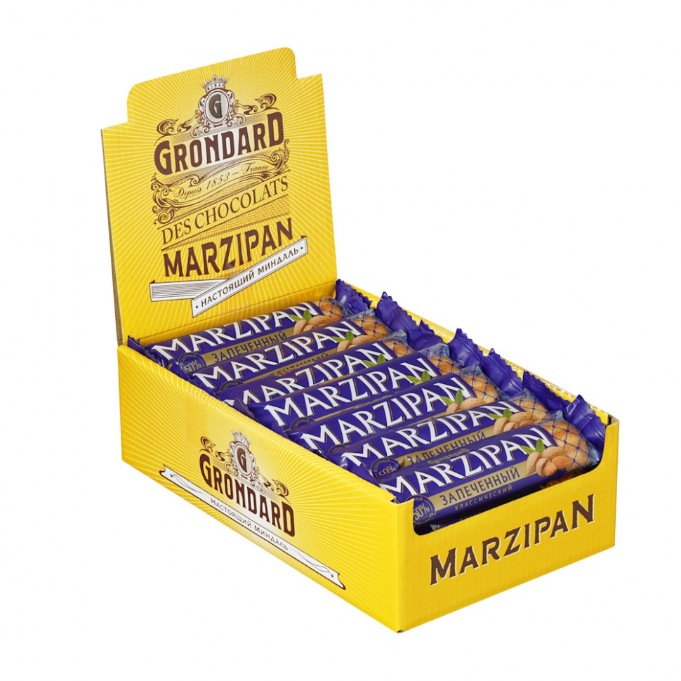  TM Grondard   (11161) Батончики НЕглазированные Марципановые Запечённые, (28шт по 40г)    в Октябрьске