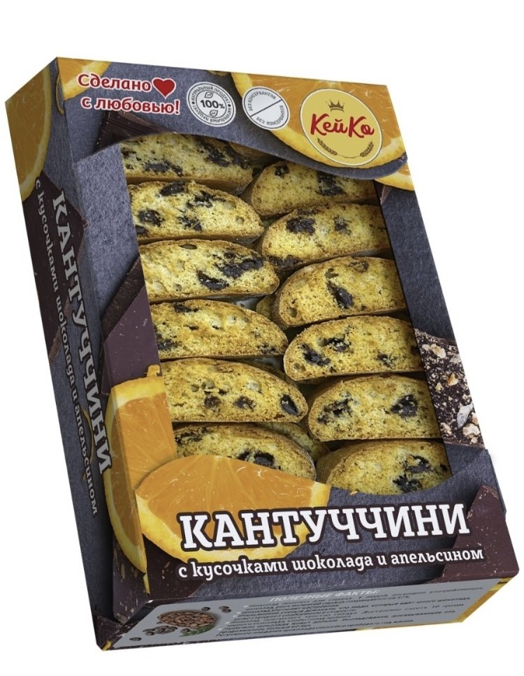  Кей Ко Кантуччини с кусочками шоколада и апельсином, 200г   в Октябрьске